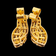 Load image into Gallery viewer, 18ct Yellow Gold Brilliant and Baguette Cut Diamond Drop Earrings
