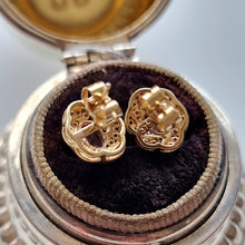 Load image into Gallery viewer, Vintage 9ct Gold Pink Sapphire and Diamond Stud Earrings backs

