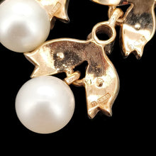 Load image into Gallery viewer, Vintage 9ct Yellow Gold Pearl and Sapphire Drop Earrings
