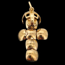 Load image into Gallery viewer, Gold and silver masonic cross pendant on a black background
