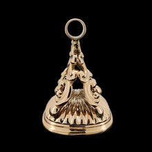 Load image into Gallery viewer, A yellow gold fob seal, on a black background
