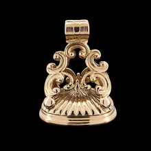 Load image into Gallery viewer, A yellow gold fob seal, on a black background

