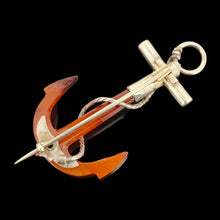 Load image into Gallery viewer, Victorian Silver Agate Anchor Brooch
