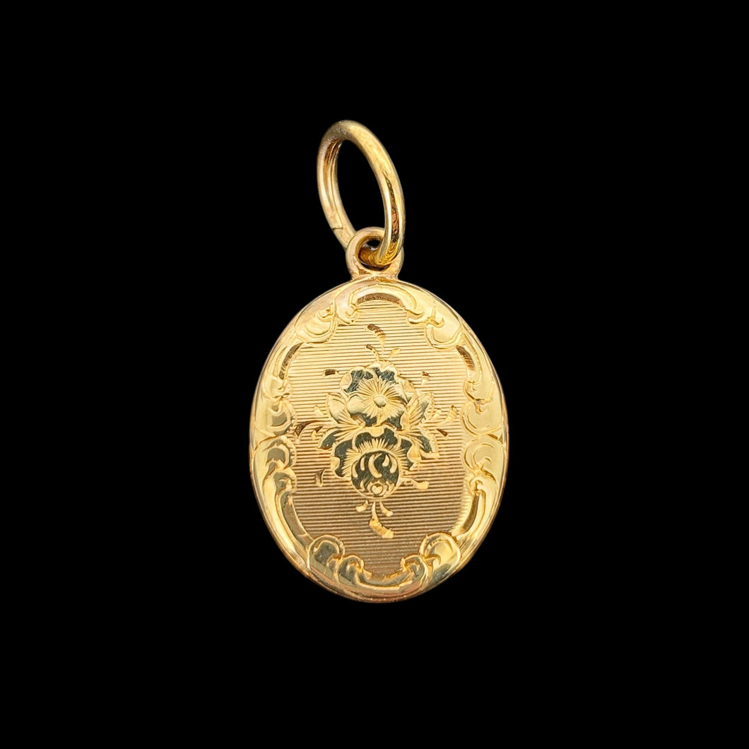 Antique 15ct Gold Memorial Locket Back Pendant