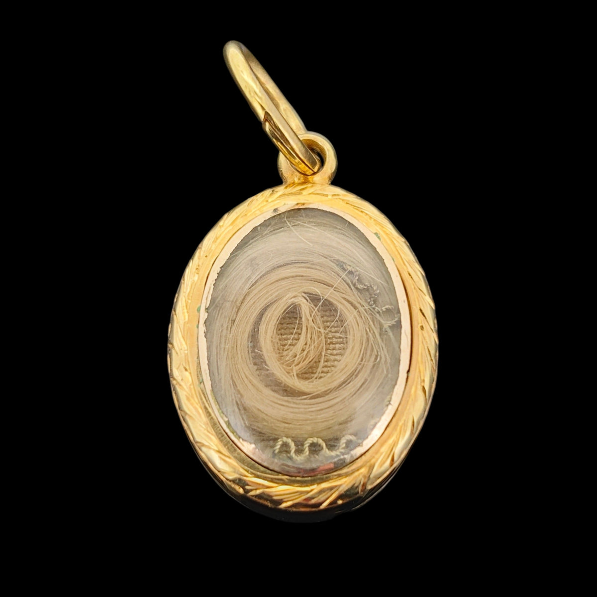 Antique 15ct Yellow Gold Memorial Locket Back Pendant with Hair ...