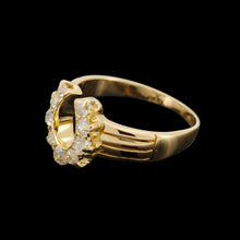 Load image into Gallery viewer, Victorian 18ct Yellow Gold Old Cut Diamond Horseshoe Ring
