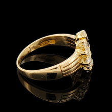 Load image into Gallery viewer, Victorian 18ct Yellow Gold Old Cut Diamond Horseshoe Ring
