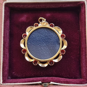 Vintage 9ct Gold Ruby Open Faced Locket back