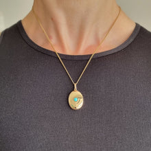 Load image into Gallery viewer, Antique 15ct Gold Oval Turquoise Locket
