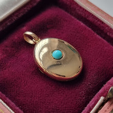 Load image into Gallery viewer, Antique 15ct Gold Oval Turquoise Locket
