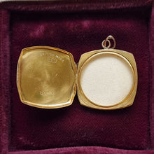 Load image into Gallery viewer, Vintage 9ct Gold Cushion Shaped Locket, Hallmarked Chester 1940 inside
