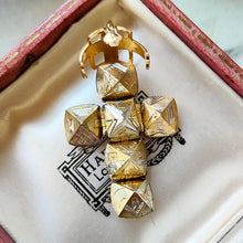 Load image into Gallery viewer, A folding masonic ball fob pendant in gold and silver, in an antique box

