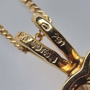 Vintage 18ct Gold Diamond Heart Pendant with Chain, 0.30ct hallmark