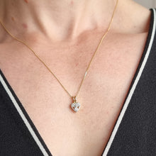 Load image into Gallery viewer, Vintage 18ct Gold Diamond Heart Pendant with Chain, 0.30ct modelled
