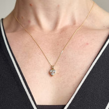 Load image into Gallery viewer, Vintage 18ct Gold Diamond Heart Pendant with Chain, 0.30ct modelled
