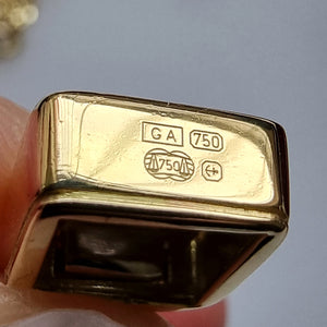 18ct Yellow & White Gold Princess Cut Diamond Pendant, 0.25ct hallmark