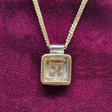 Load image into Gallery viewer, 18ct Yellow &amp; White Gold Princess Cut Diamond Pendant, 0.25ct back
