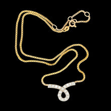 Load image into Gallery viewer, Vintage 9ct Yellow and White Gold Diamond Loop Pendant Necklace
