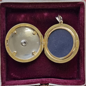 Antique 18ct Gold Diamond Locket Pendant inside
