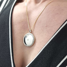 Load image into Gallery viewer, Antique 18ct Gold Diamond Locket Pendant modelled with chain
