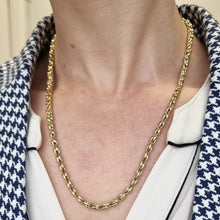Load image into Gallery viewer, Chimento 18ct Yellow &amp; White Gold Fancy Link Necklace modelled
