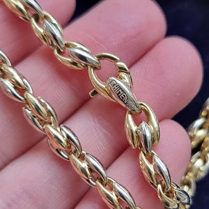 Chimento 18ct Yellow & White Gold Fancy Link Necklace in hand
