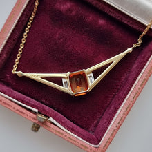 Load image into Gallery viewer, Handmade 18ct Gold Citrine and Diamond Necklace back
