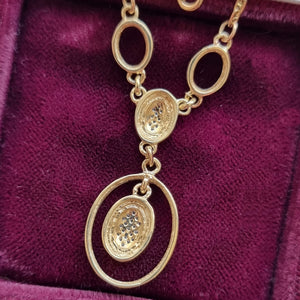 Vintage 9ct Gold Diamond Drop Pendant Necklace back