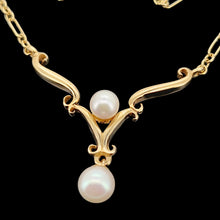Load image into Gallery viewer, Vintage 9ct Yellow Gold Pearl Necklace, Hallmarked Birmingham 1992
