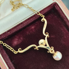 Load image into Gallery viewer, Vintage 9ct Yellow Gold Pearl Necklace, Hallmarked Birmingham 1992
