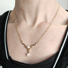 Load image into Gallery viewer, Vintage 9ct Yellow Gold Pearl Necklace, Hallmarked Birmingham 1992
