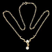 Load image into Gallery viewer, Vintage 9ct Yellow Gold Pearl Necklace, Hallmarked Birmingham 1992
