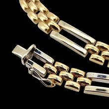 Load image into Gallery viewer, 9ct Yellow and White Gold Brick Link Necklace, 29.9 grams

