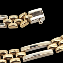 Load image into Gallery viewer, 9ct Yellow and White Gold Brick Link Necklace, 29.9 grams
