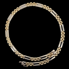 Load image into Gallery viewer, 9ct Yellow and White Gold Brick Link Necklace, 29.9 grams
