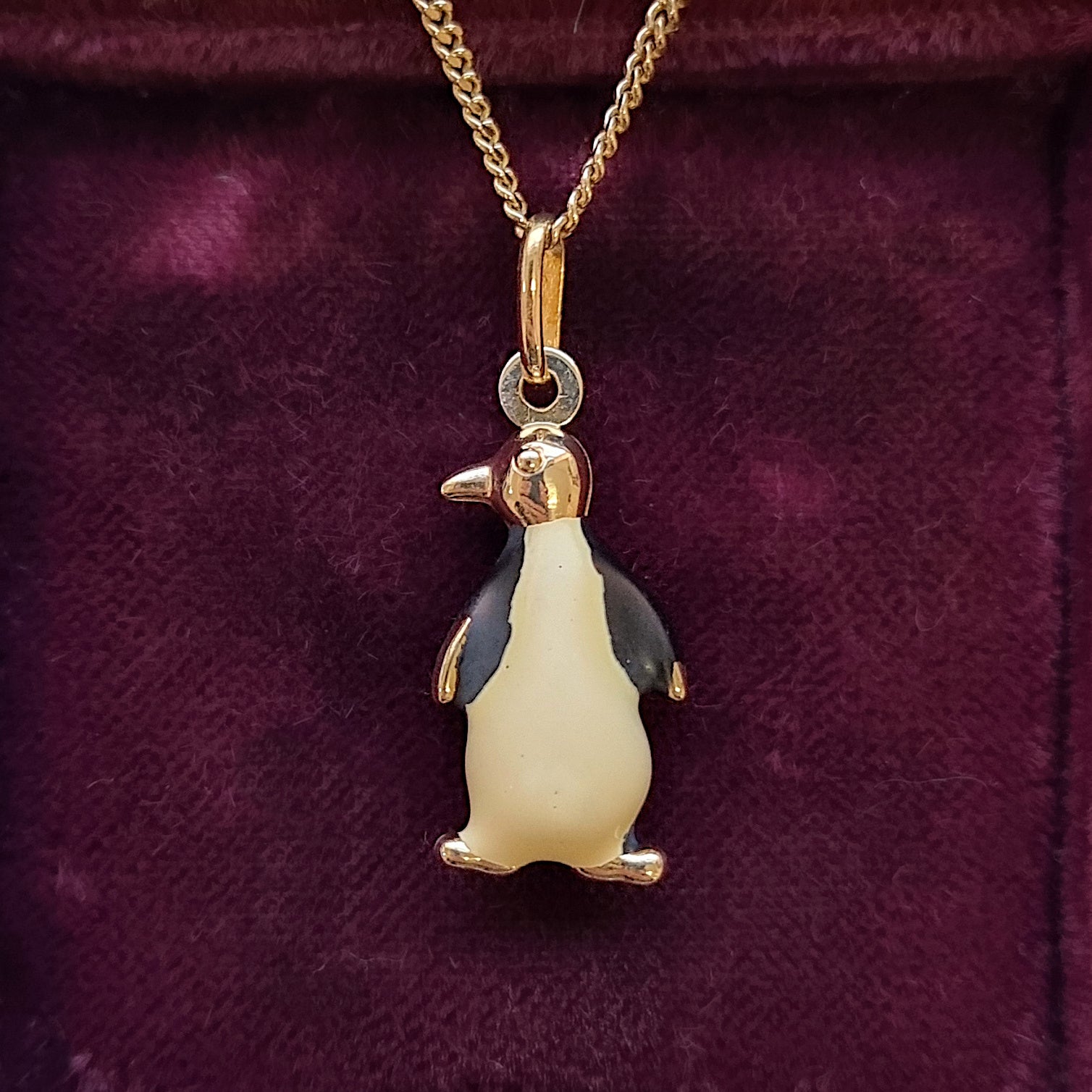 Penguin Charm Penguin Necklace Gold Buy Penguin Charm 14 Kt Gold