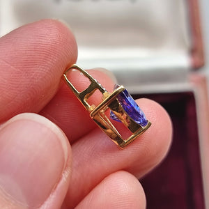 18ct Yellow Gold Tanzanite and Diamond Pendant, 1.79ct in hand