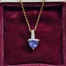 Load image into Gallery viewer, 18ct Yellow Gold Tanzanite and Diamond Pendant, 1.79ct with chain
