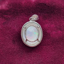Load image into Gallery viewer, 18ct White Gold Opal and Diamond Cluster Pendant back
