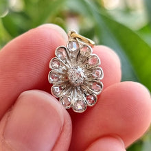Load image into Gallery viewer, Edwardian 18ct Gold &amp; Silver Diamond Flower Pendant
