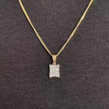 Load image into Gallery viewer, 18ct Yellow &amp; White Gold Princess Cut Diamond Pendant, 0.60ct modelled with chain
