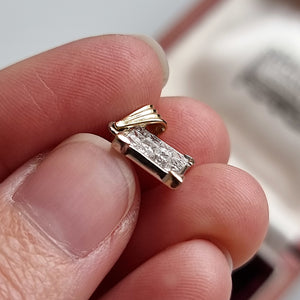 18ct Yellow & White Gold Princess Cut Diamond Pendant, 0.60ct in hand
