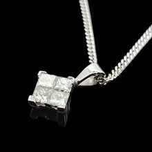 Load image into Gallery viewer, 18ct White Gold Princess Cut Diamond Pendant 0.50ct with Chain

