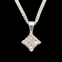 Load image into Gallery viewer, 18ct White Gold Princess Cut Diamond Pendant 0.50ct with Chain
