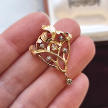 Load image into Gallery viewer, Art Nouveau French 14k Gold Diamond Pendant in hand
