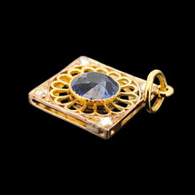 Load image into Gallery viewer, Antique 15ct Gold Sapphire and Rose Cut Diamond Pendant
