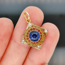 Load image into Gallery viewer, Antique 15ct Gold Sapphire and Rose Cut Diamond Pendant

