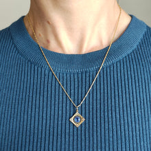Load image into Gallery viewer, Antique 15ct Gold Sapphire and Rose Cut Diamond Pendant

