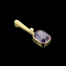 Load image into Gallery viewer, Antique 15ct Gold Amethyst and Seed Pearl Pendant
