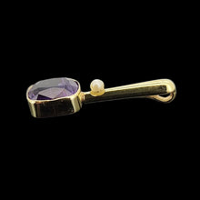 Load image into Gallery viewer, Antique 15ct Gold Amethyst and Seed Pearl Pendant

